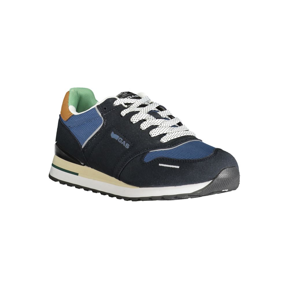 Gas Blue Polyester Men Sneaker - ALBA MIX