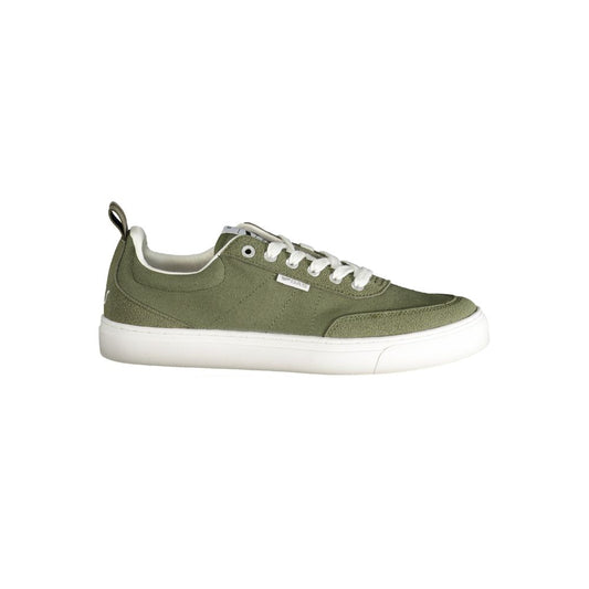 Gas Green Polyester Mens Sneaker - Hancock Low Mix