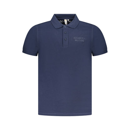 Accademia Militare Blue Cotton Polo Shirt - A Stylish Military-Inspired Essential