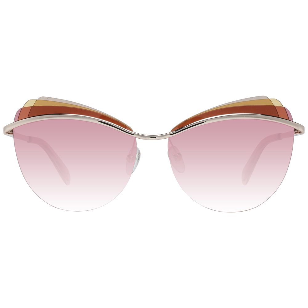 Emilio Pucci Women’s Sunglasses – Gold Cat Eye Frame with Rose Gradient Lenses, 59mm