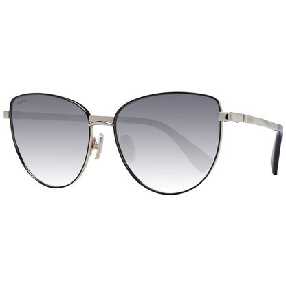 Max Mara Women’s Sunglasses – Gold Butterfly Frame with Grey Gradient Lenses, 57mm