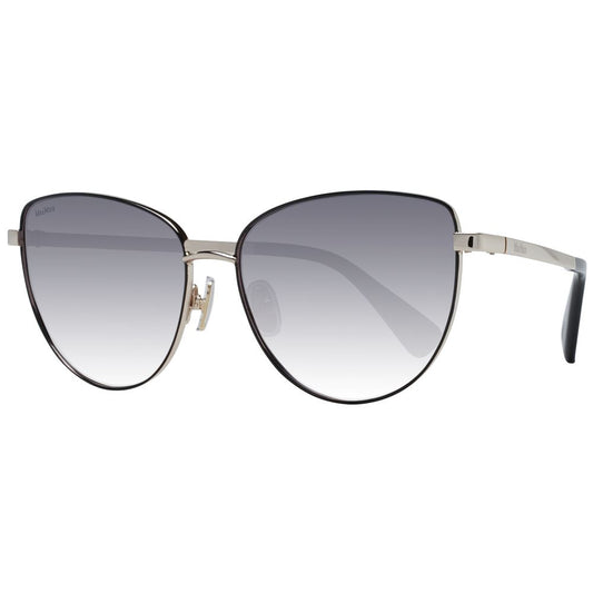 Max Mara Women’s Sunglasses – Gold Butterfly Frame with Grey Gradient Lenses, 57mm