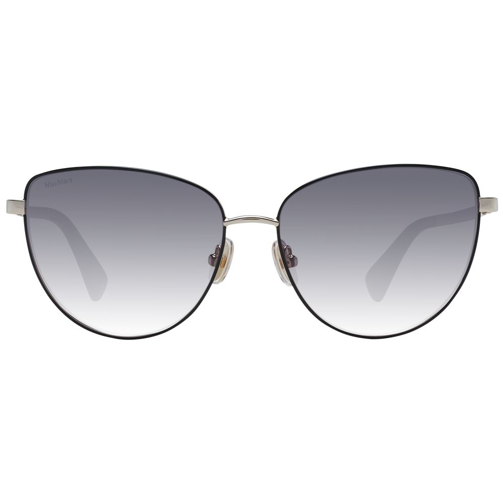 Max Mara Women’s Sunglasses – Gold Butterfly Frame with Grey Gradient Lenses, 57mm
