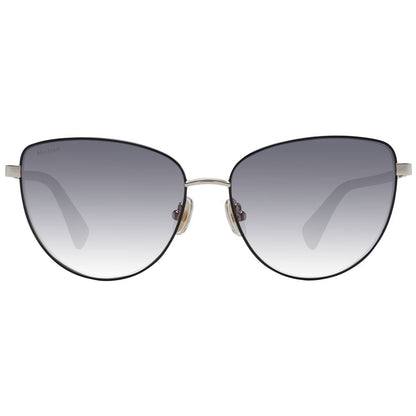 Max Mara Women’s Sunglasses – Gold Butterfly Frame with Grey Gradient Lenses, 57mm
