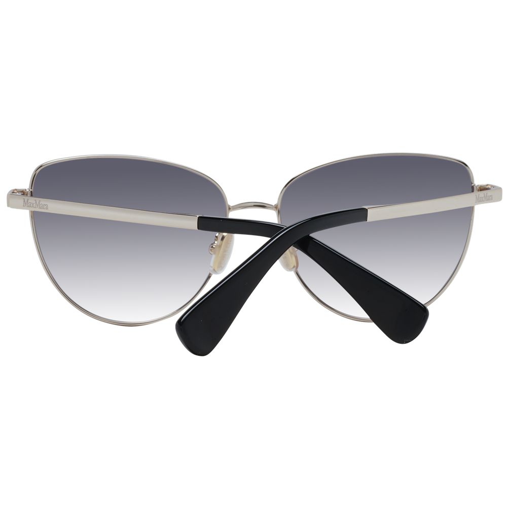 Max Mara Women’s Sunglasses – Gold Butterfly Frame with Grey Gradient Lenses, 57mm
