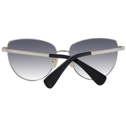 Max Mara Women’s Sunglasses – Gold Butterfly Frame with Grey Gradient Lenses, 57mm