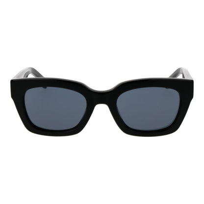 Tommy Hilfiger Women's Black Oval Sunglasses with Grey Lenses