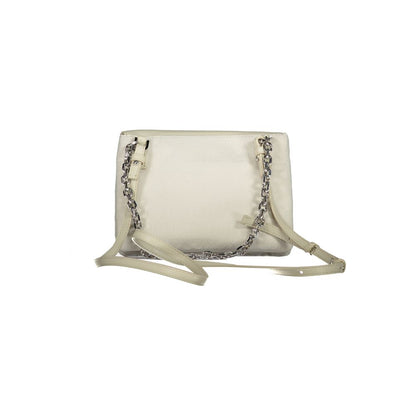 Calvin Klein Beige Polyester Handbag with Chain Handle
