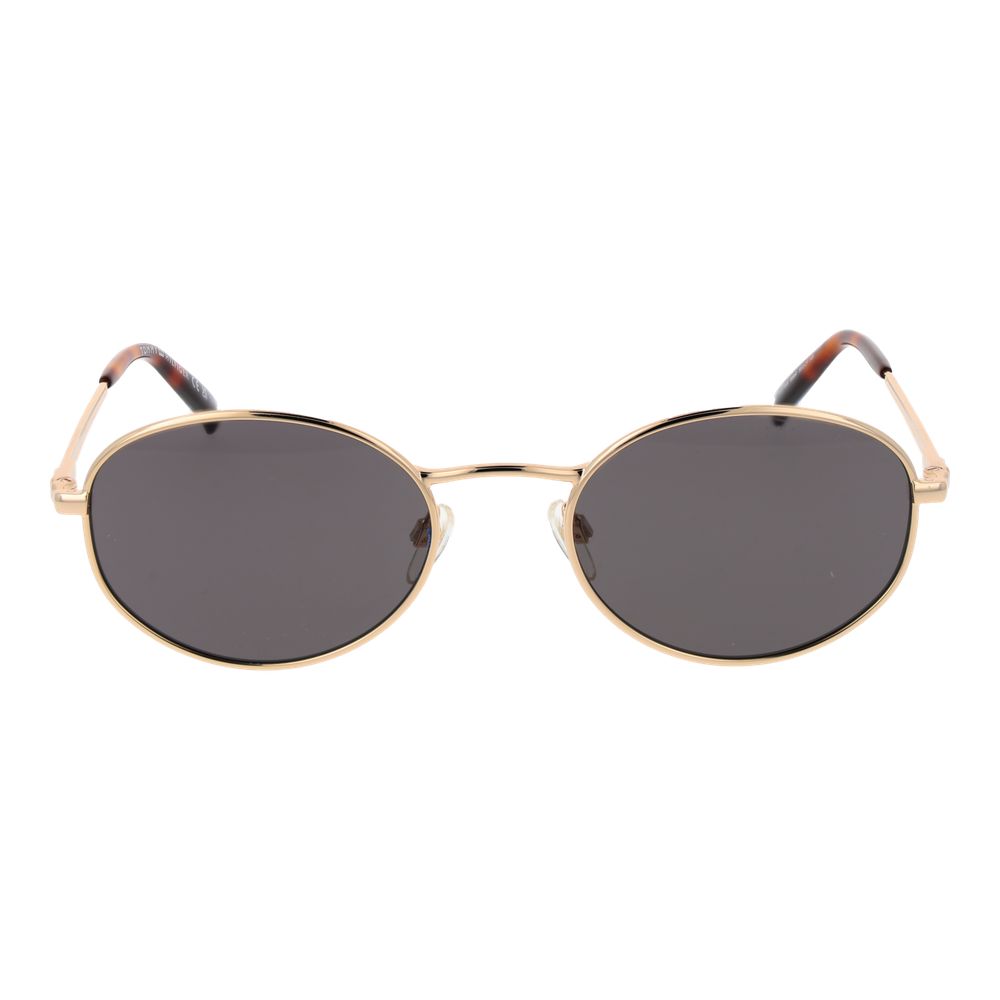 Tommy Hilfiger Gold Unisex Sunglasses – Chic Oval Frame with Grey Lenses, 55mm