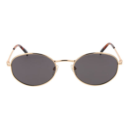 Tommy Hilfiger Gold Unisex Sunglasses – Chic Oval Frame with Grey Lenses, 55mm