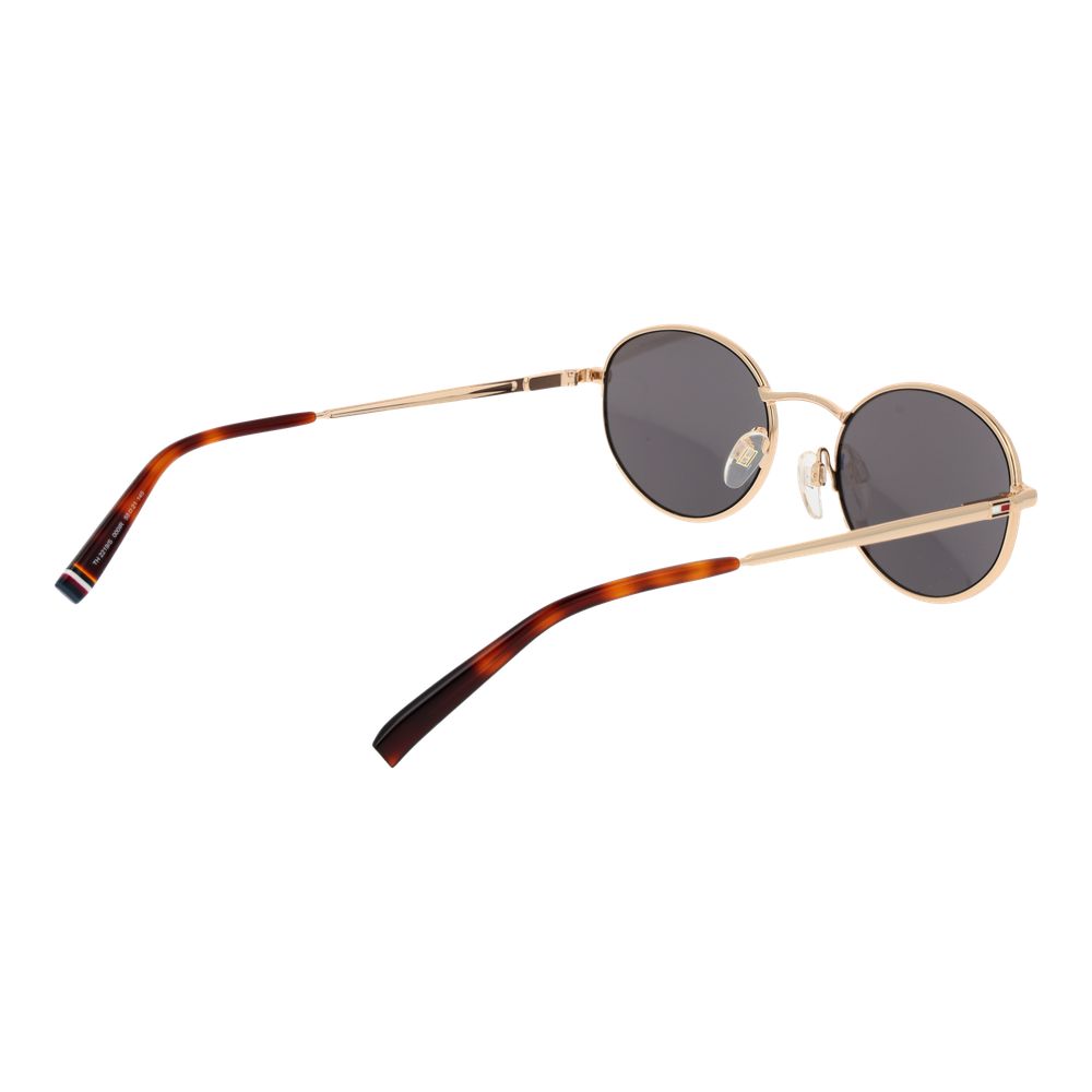 Tommy Hilfiger Gold Unisex Sunglasses – Chic Oval Frame with Grey Lenses, 55mm