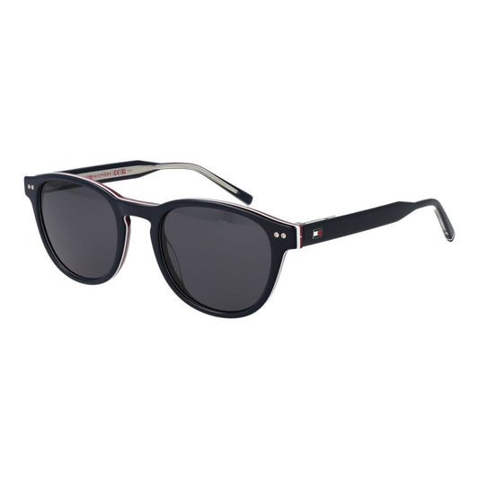 Tommy Hilfiger Men's Sunglasses – Blue Full-Rim Frame with Grey Lenses, 51mm