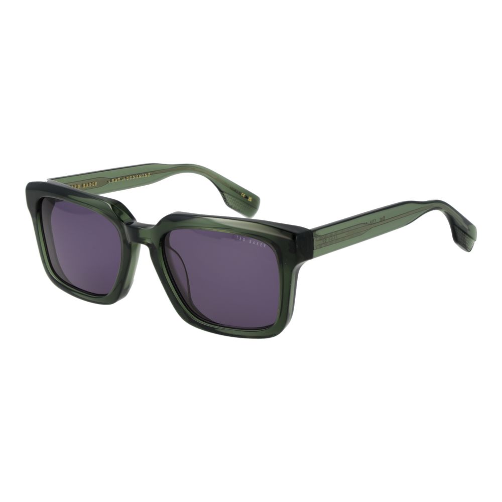 Ted Baker Men’s Sunglasses – Green Square Frame with Purple Lenses, 54mm