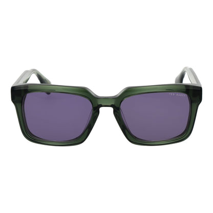 Ted Baker Men’s Sunglasses – Green Square Frame with Purple Lenses, 54mm