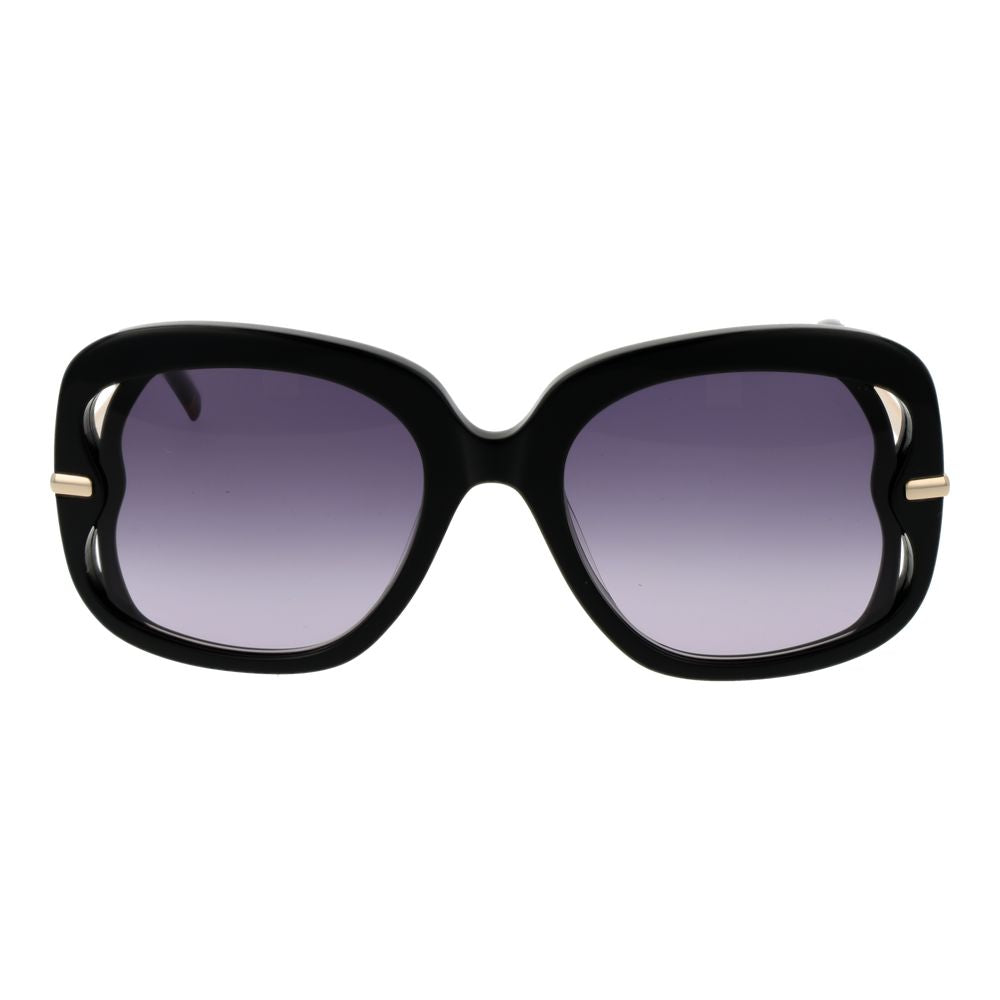 Sandro Women’s Sunglasses – Black Butterfly Frame with Purple Gradient Lenses, 53mm