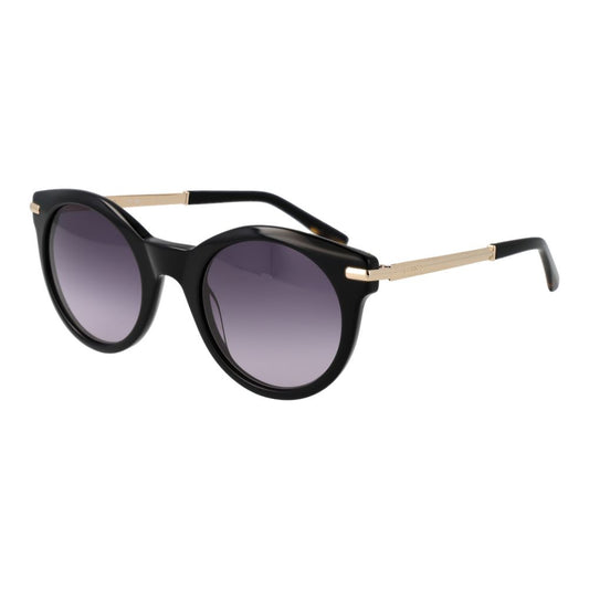 Sandro Women’s Sunglasses – Black Round Frame with Purple Gradient Lenses, 51mm