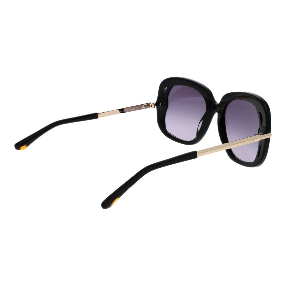 Sandro Women’s Sunglasses – Black Butterfly Frame with Purple Gradient Lenses, 53mm