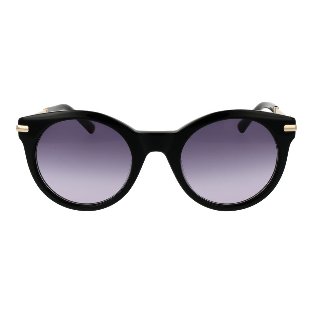 Sandro Women’s Sunglasses – Black Round Frame with Purple Gradient Lenses, 51mm