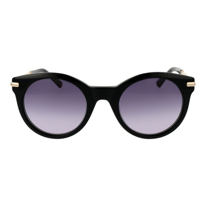 Sandro Women’s Sunglasses – Black Round Frame with Purple Gradient Lenses, 51mm