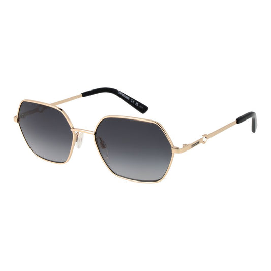 Love Moschino Women’s Sunglasses – Gold Square Frame with Grey Gradient Lenses, 56mm