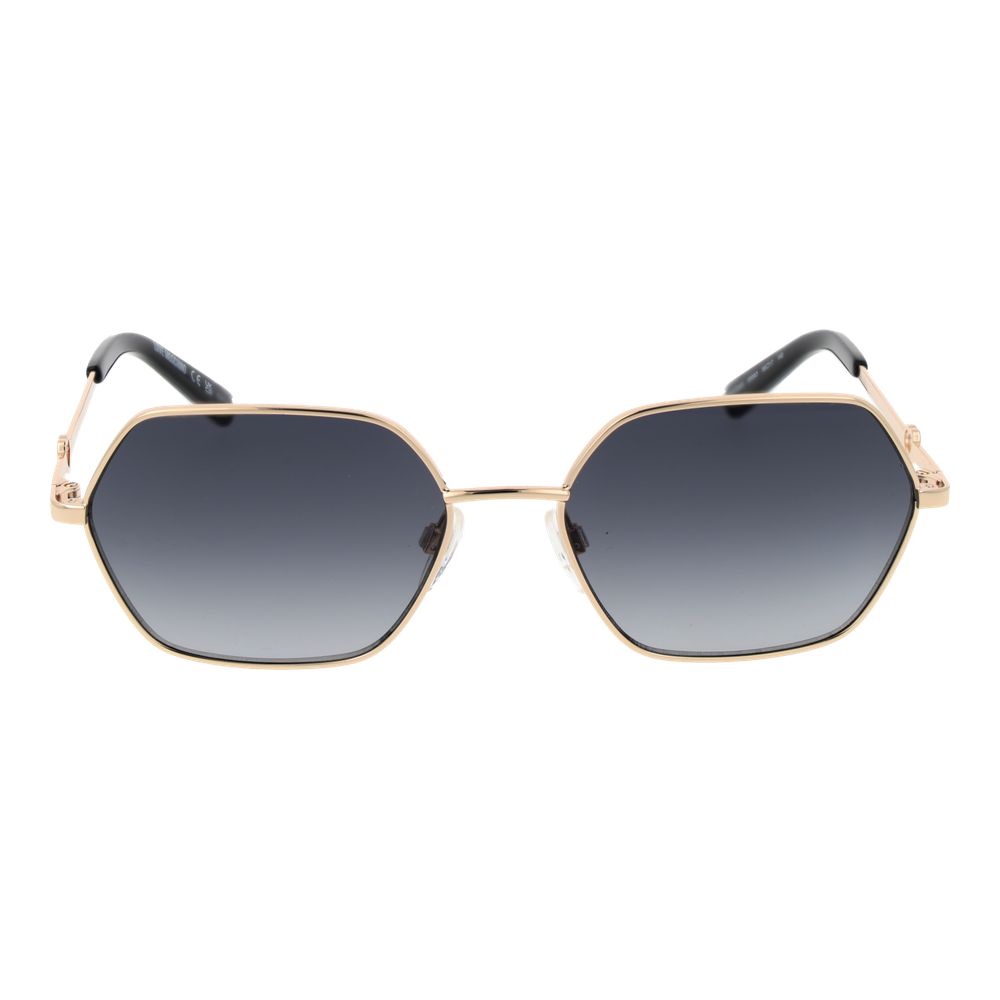 Love Moschino Women’s Sunglasses – Gold Square Frame with Grey Gradient Lenses, 56mm