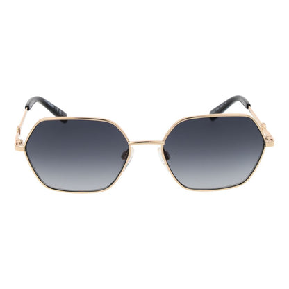 Love Moschino Women’s Sunglasses – Gold Square Frame with Grey Gradient Lenses, 56mm