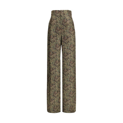 Saint Laurent Paisley Patterned Silk Pants