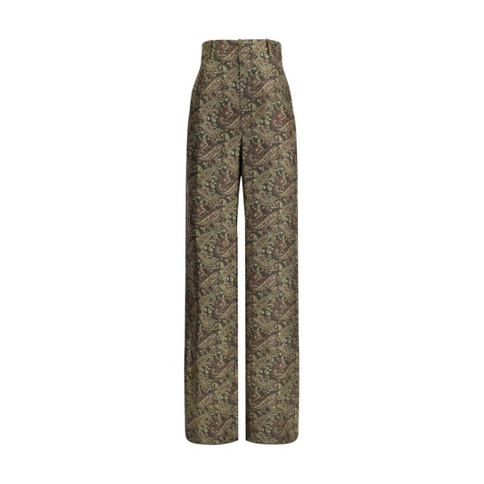 Saint Laurent Paisley Patterned Silk Pants