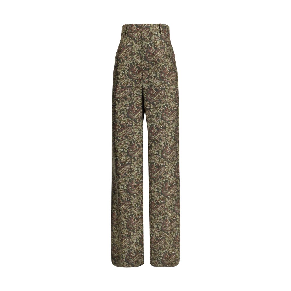 Saint Laurent Paisley Patterned Silk Pants
