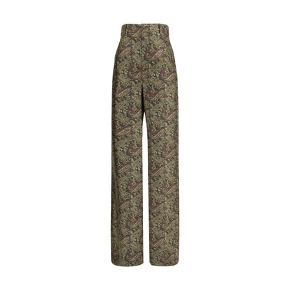 Saint Laurent Paisley Patterned Silk Pants