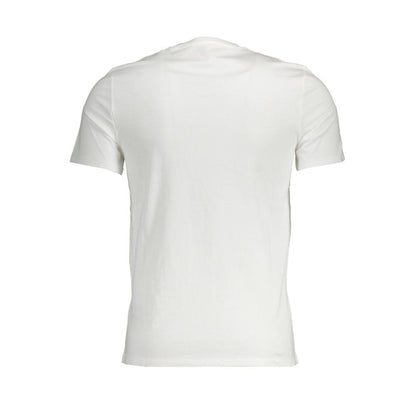 Guess Jeans White Cotton T-Shirt - Slim Fit V-Neck Style
