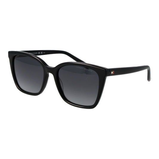 Tommy Hilfiger Women’s Sunglasses – Black Rectangle Frame with Grey Gradient Lenses, 54mm