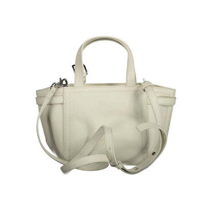 Calvin Klein White Polyester Handbag: Effortless Style and Functionality