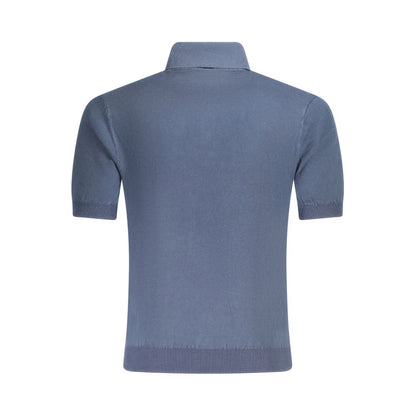 Guess Jeans Blue Cotton Sweater - Short Sleeve Polo Shirt with Embroidery