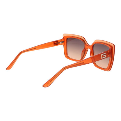 GUESS Women's Sunglasses – Orange Square Frame with Brown Gradient Lenses, 52mm