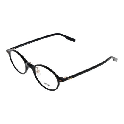 Ermenegildo Zegna Men’s Optical Glasses – Black Round Frame, 48mm
