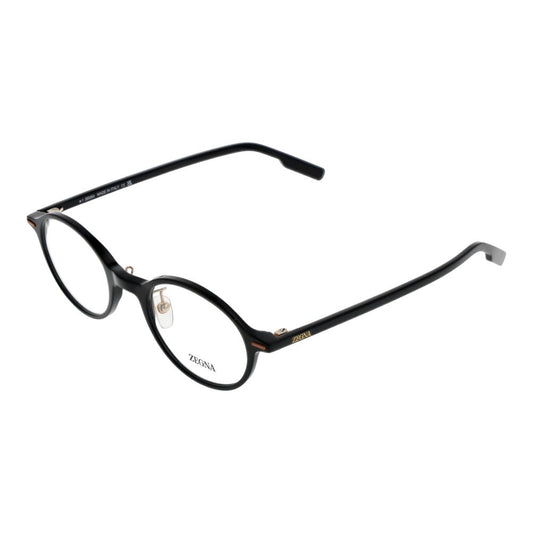 Ermenegildo Zegna Men’s Optical Glasses – Black Round Frame, 48mm