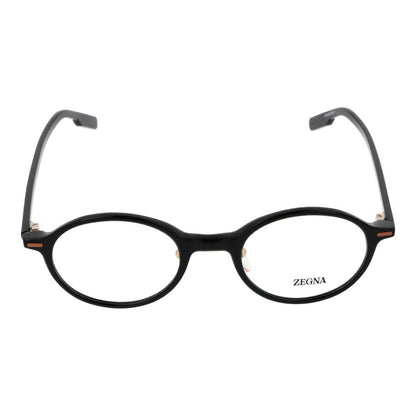 Ermenegildo Zegna Men’s Optical Glasses – Black Round Frame, 48mm