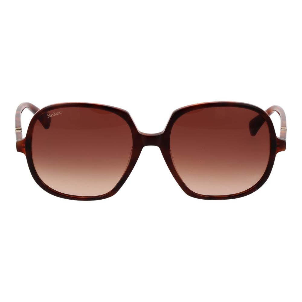 Max Mara Women’s Sunglasses – Brown Full-Rim Square Frame with Gradient Lenses, 58mm