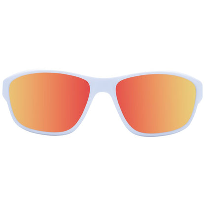BMW Motorsport Men's Sunglasses – White Full-Rim Frame with Brown Mirrored Lenses, 64mm
