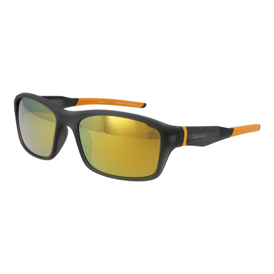 Timberland Men's Sunglasses – Grey Full-Rim Frame with Orange Polarized Lenses, 58mm
