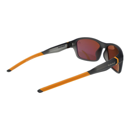 Timberland Men's Sunglasses – Grey Full-Rim Frame with Orange Polarized Lenses, 58mm