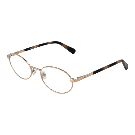 Guess Gold Unisex Optical Frames – Oval Full-Rim