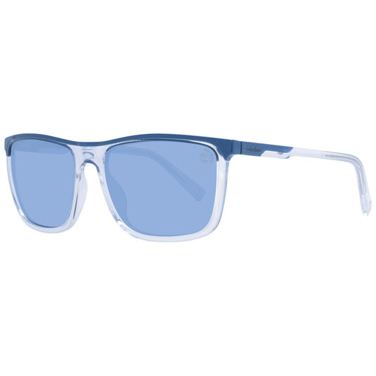 Timberland Men’s Sunglasses – Stylish White Square Frame with Blue Polarized Lenses, 59mm