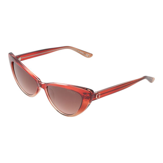GUESS Women’s Sunglasses – Burgundy Cat Eye Frame with Red Gradient Lenses, 55mm