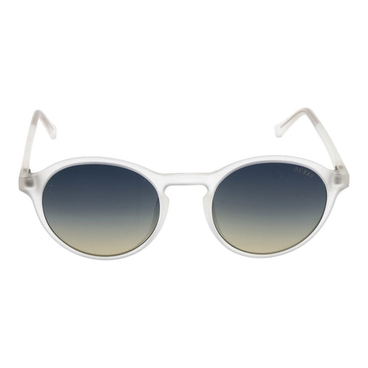 GUESS White Men Sunglasses - Bold Round Style with Gradient Green Lenses