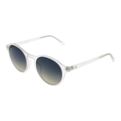 GUESS White Men Sunglasses - Bold Round Style with Gradient Green Lenses