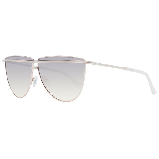 GUESS Rose Gold Women’s Aviator Sunglasses with Grey Gradient Lenses, 63mm