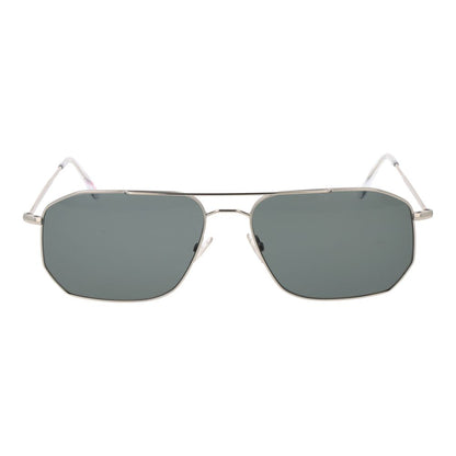 Andy Wolf Silver Men’s Aviator Sunglasses – Chic Metal Frame with Green Lenses, 60mm