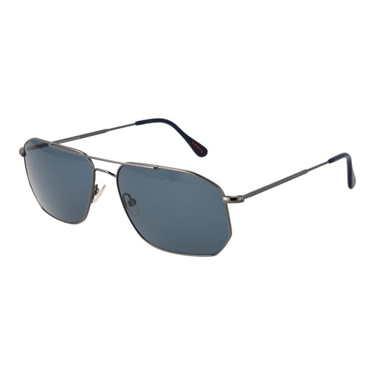 Andy Wolf Gray Unisex Sunglasses – Gunmetal Aviator Frame with Blue Mirrored Lenses, 60mm